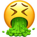 emoji throwing up green vomit
